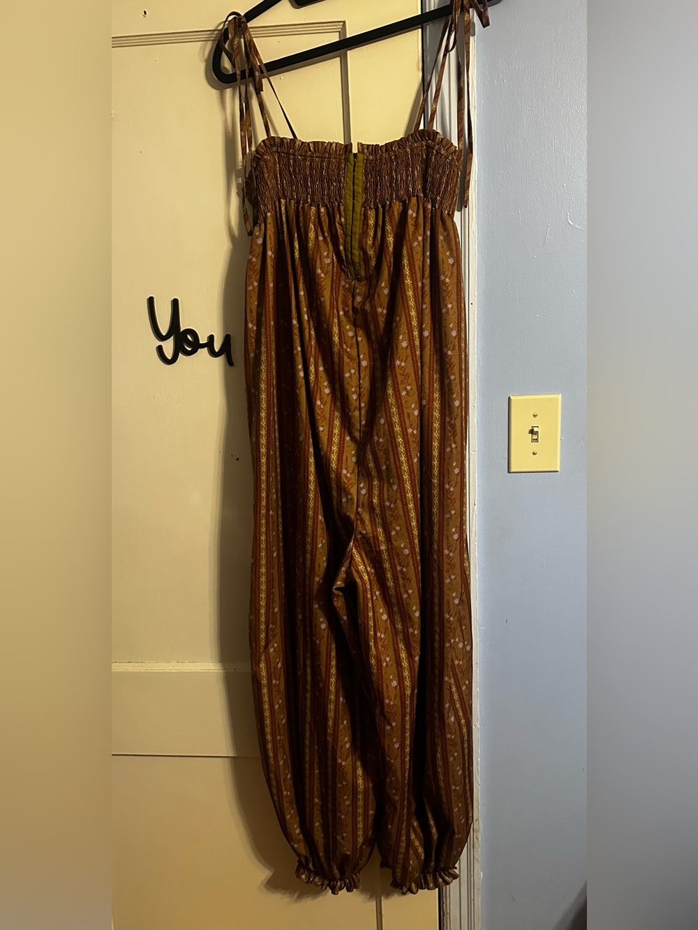 Brown floral detail romper